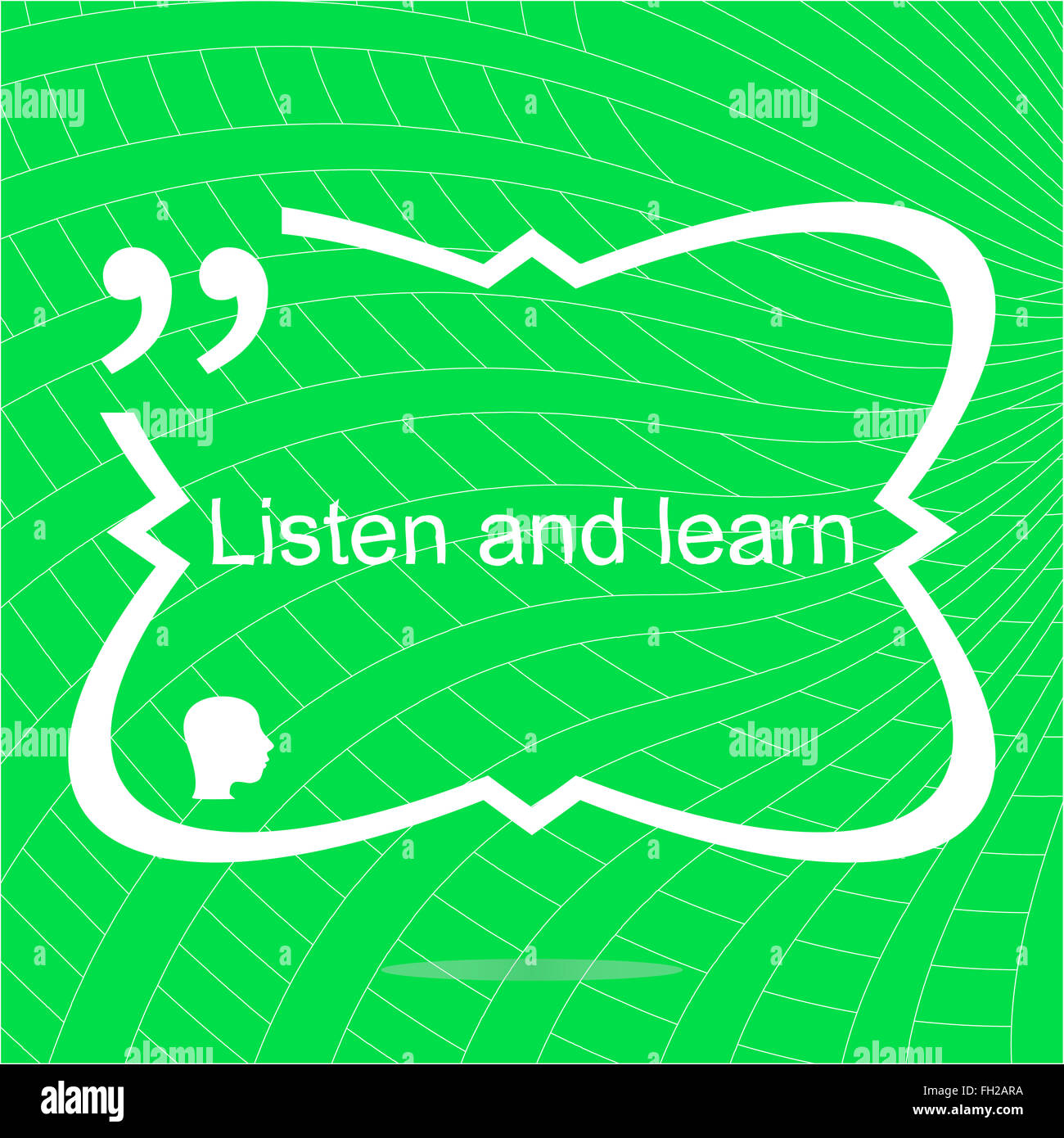 Listen and learn. Inspirational motivational quote. Simple trendy design. Positive quote Stock Photo