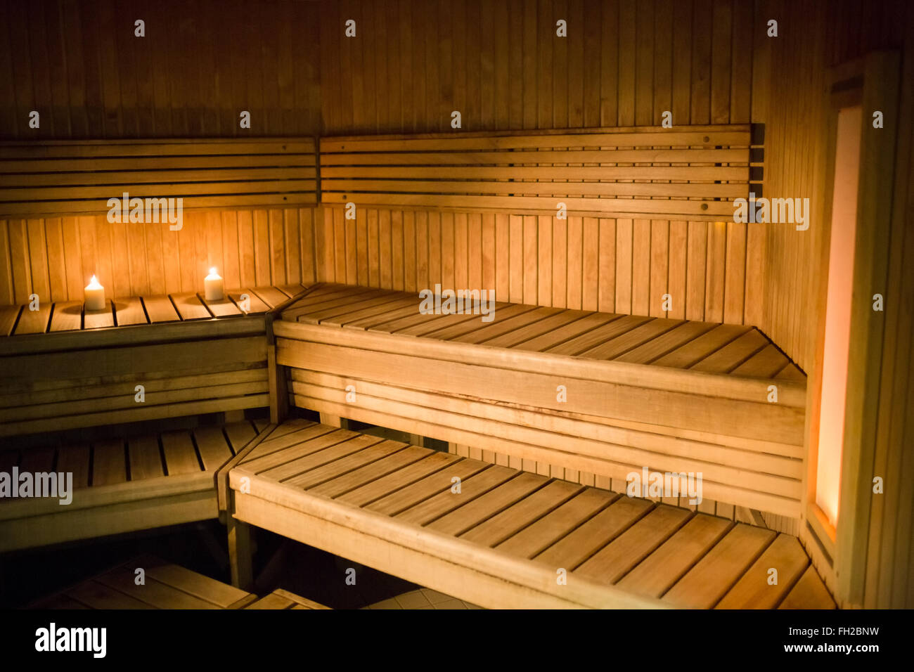 Candles lighting in a sauna Stock Photo Alamy