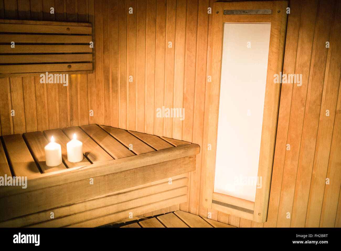 Candles lighting in a sauna Stock Photo - Alamy
