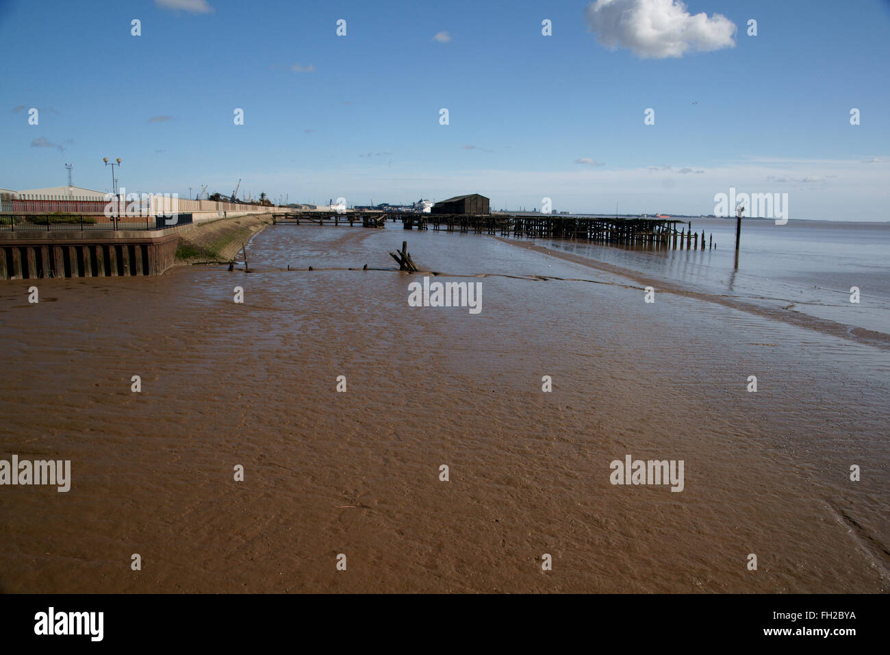 Humber Mud Flats with abandoned jetties Stock Photo Alamy