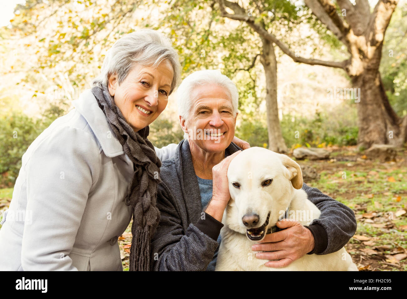 Senior couple in the park Stock Photo - Alamy