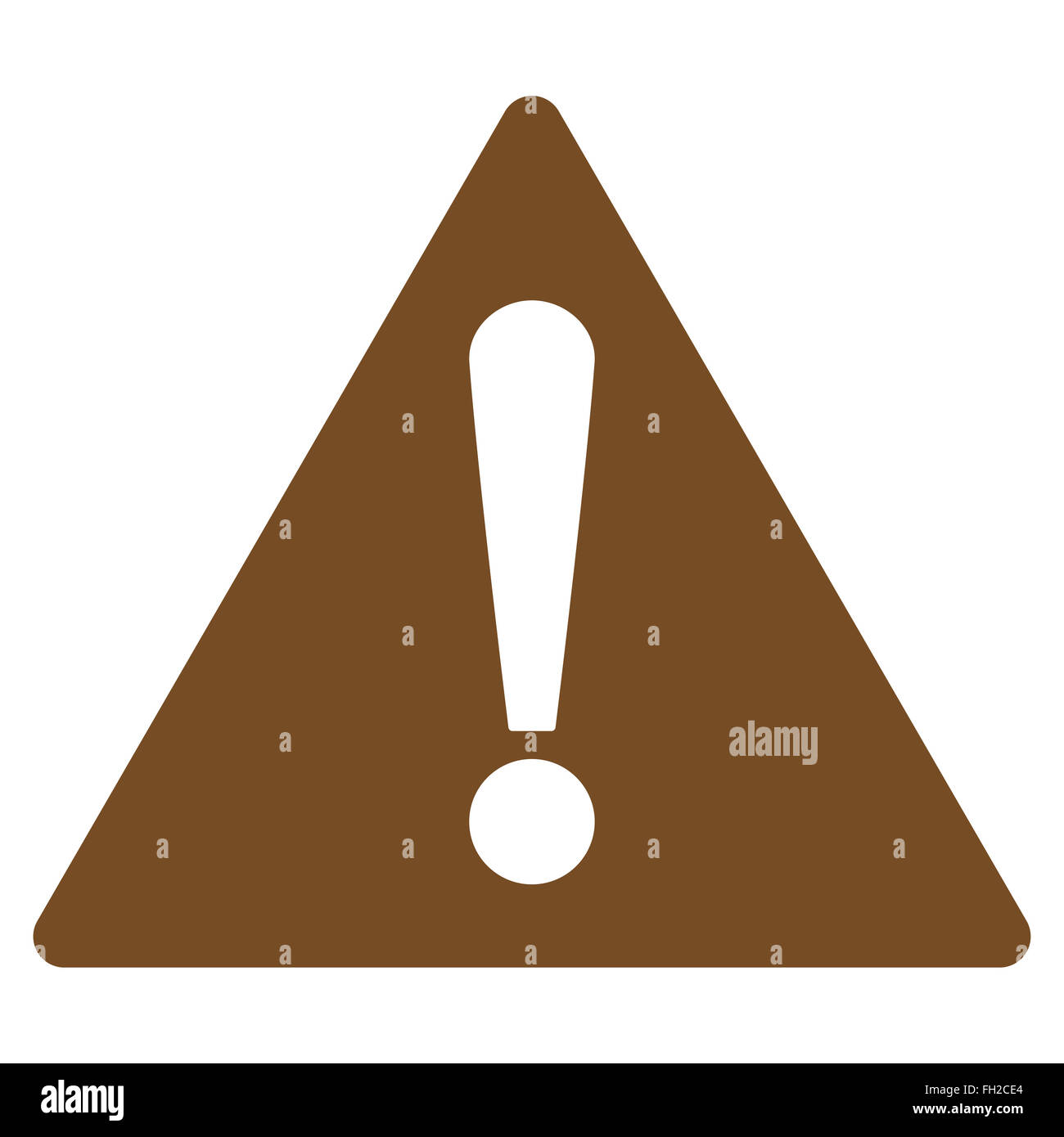 Warning flat brown color icon Stock Photo Alamy