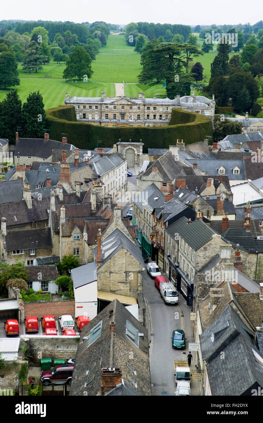 The Bathurst estate and house hidden behind a large hedge in the centre
