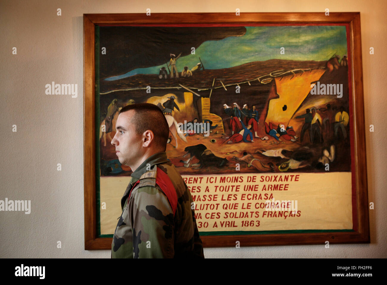 Sergeant Sobcu  who is originally from Romania and is now a member of the French Foreign Legion.  The 2nd Battlelion Foreign Legion, Nimes France. Stock Photo