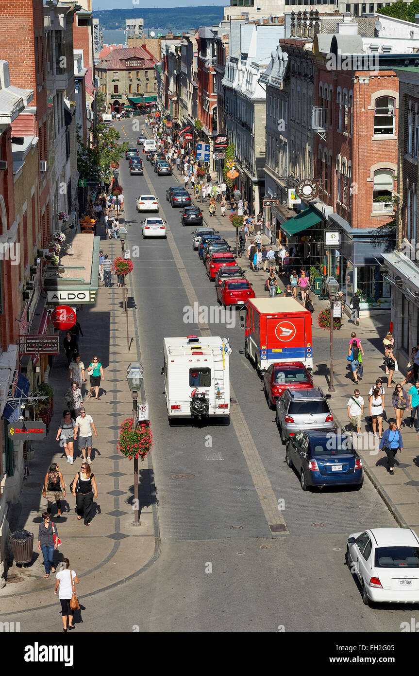 Aerial view of the St. John Street, one of the busiest shopping and