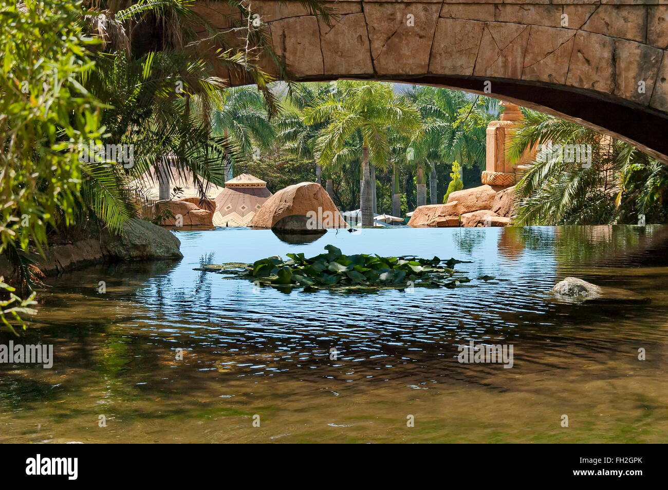 Fragment of Palace of the Lost City hotel in Sun City, South Africa Stock Photo