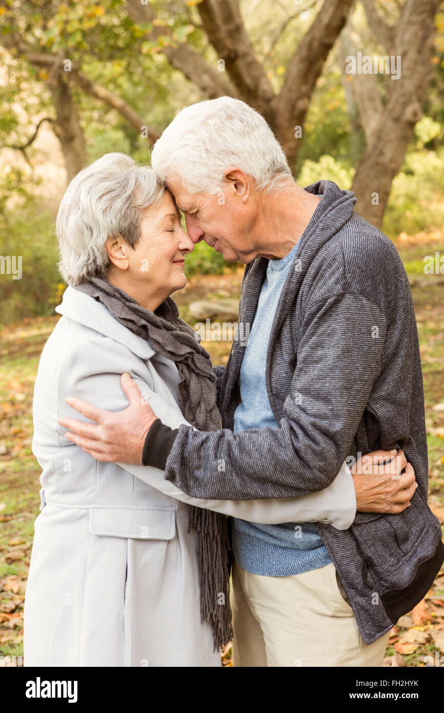 Senior couple in the park Stock Photo - Alamy