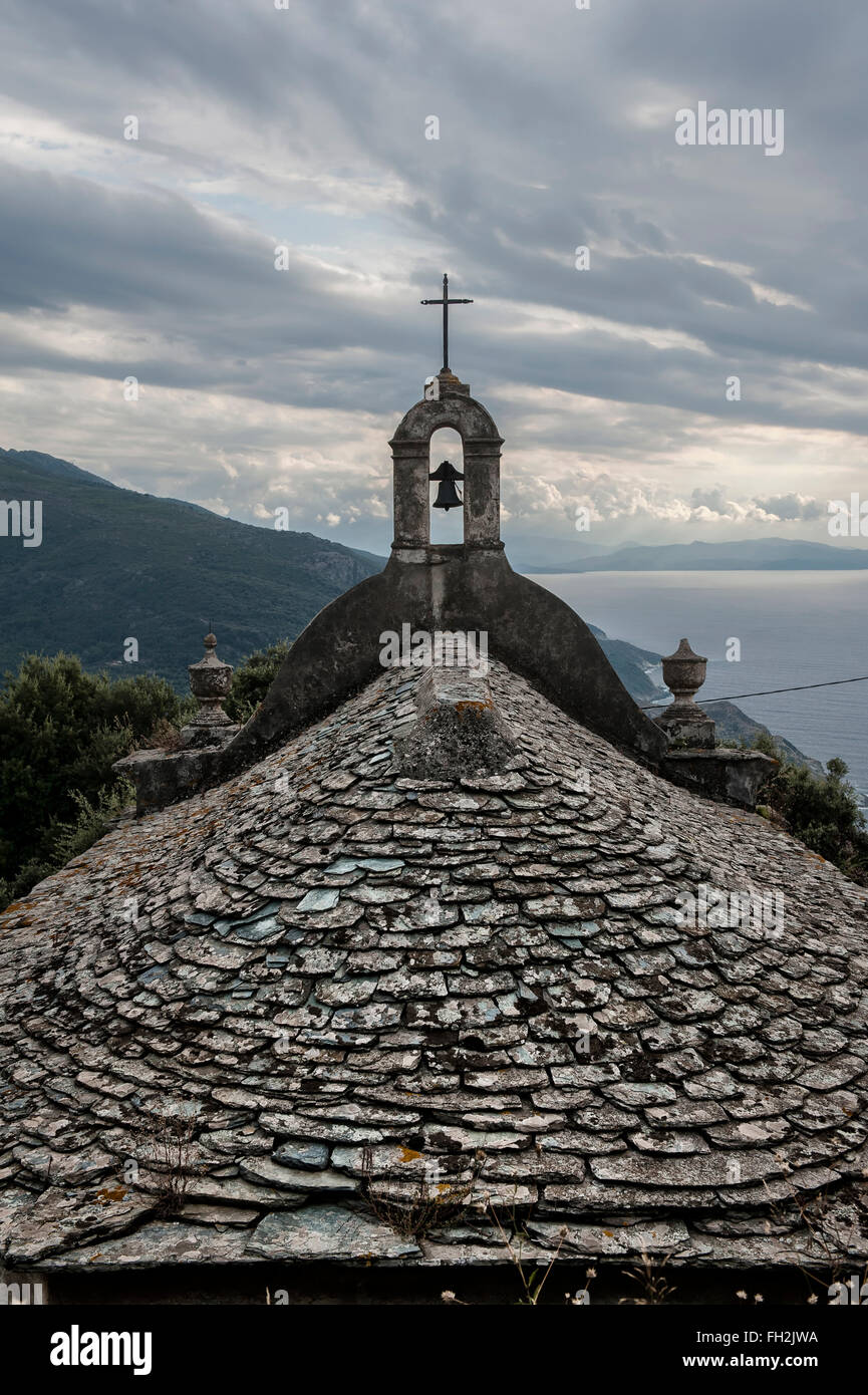 St Jean Baptiste chapel located in the hamlet of Petricaghju de Barrettali. Corsica. France. Europe Stock Photo