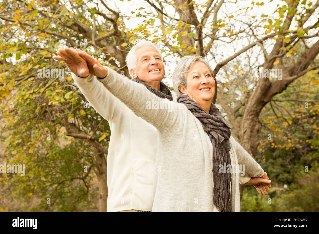 Senior couple in the park Stock Photo - Alamy