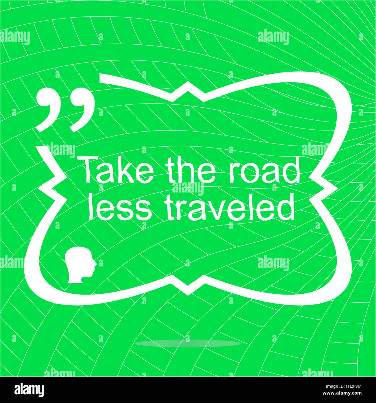 Take the road less traveled. Inspirational motivational quote. Simple trendy design. Positive quote Stock Photo
