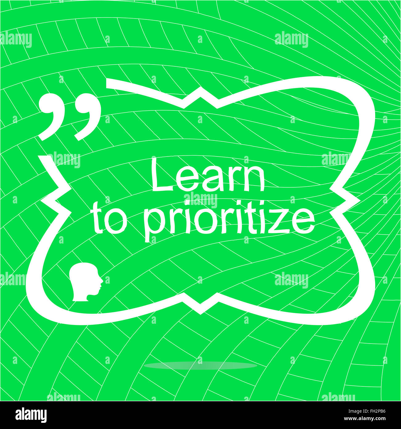 Learn to prioritize. Inspirational motivational quote. Simple trendy design. Positive quote Stock Photo