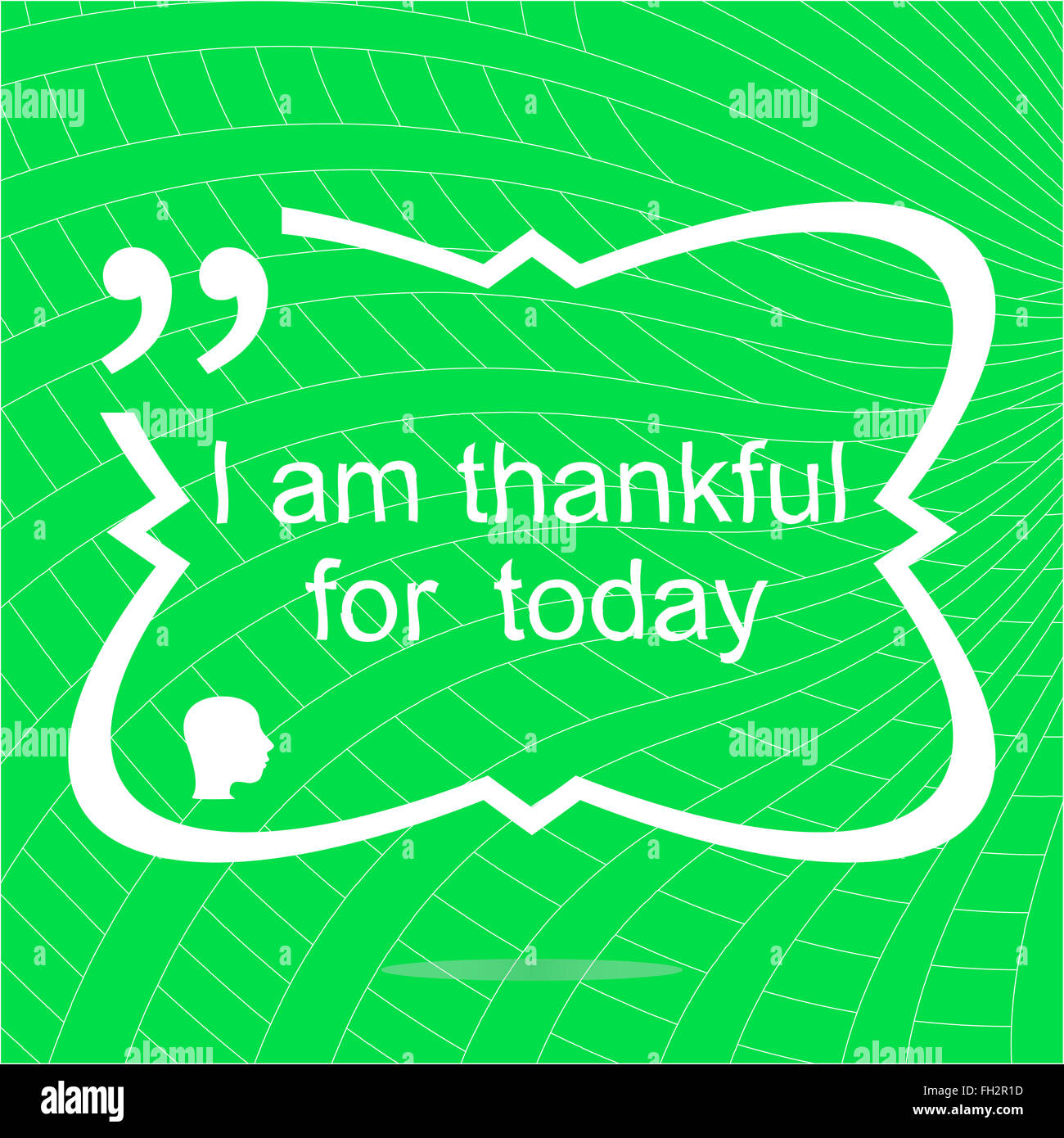 I am thankful for today. Inspirational motivational quote. Simple trendy design. Positive quote Stock Photo