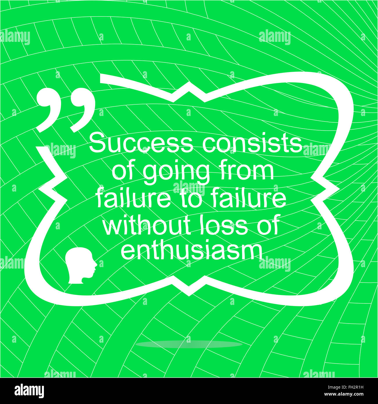 Inspirational motivational quote. Success consists of going from failure to failure without loss of enthusiasm. Simple trendy de Stock Photo