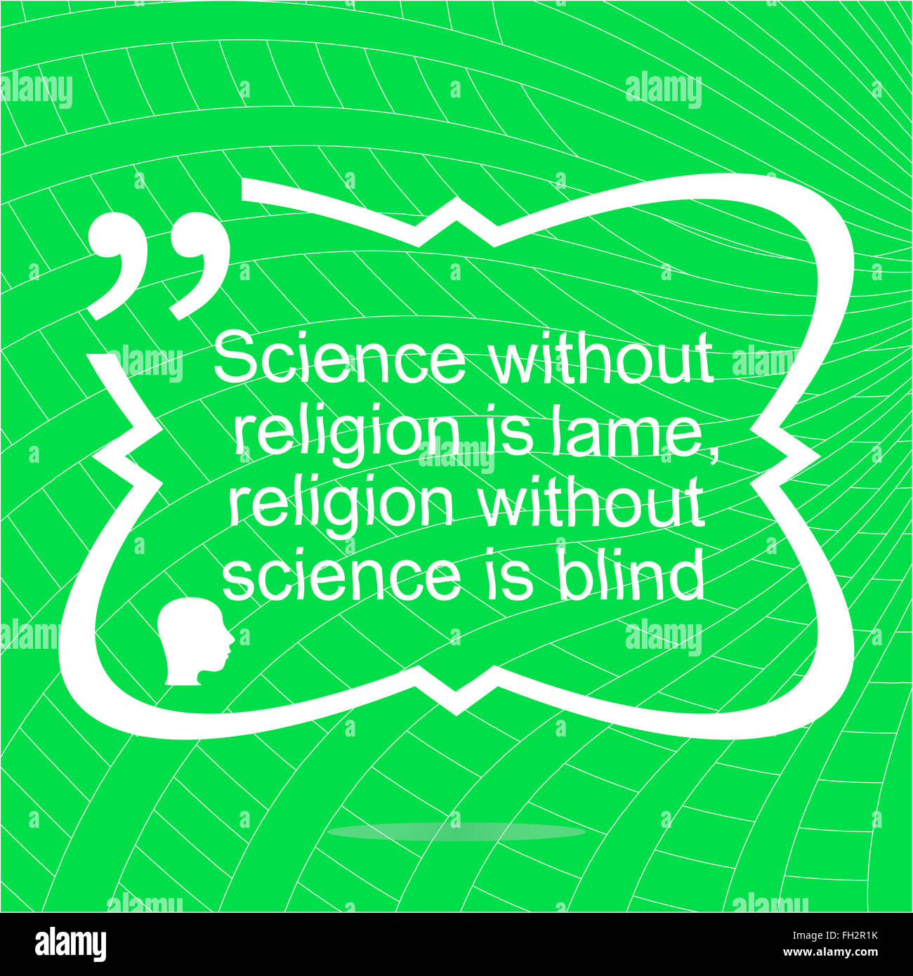 Science without religion is lame. Inspirational motivational quote. Simple trendy design. Positive quote Stock Photo