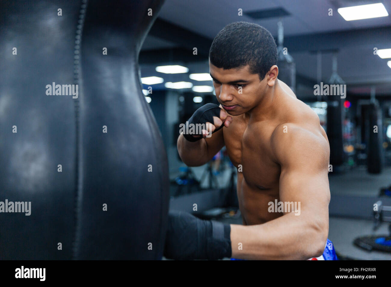 Male boxer workout in gym Stock Photo Alamy