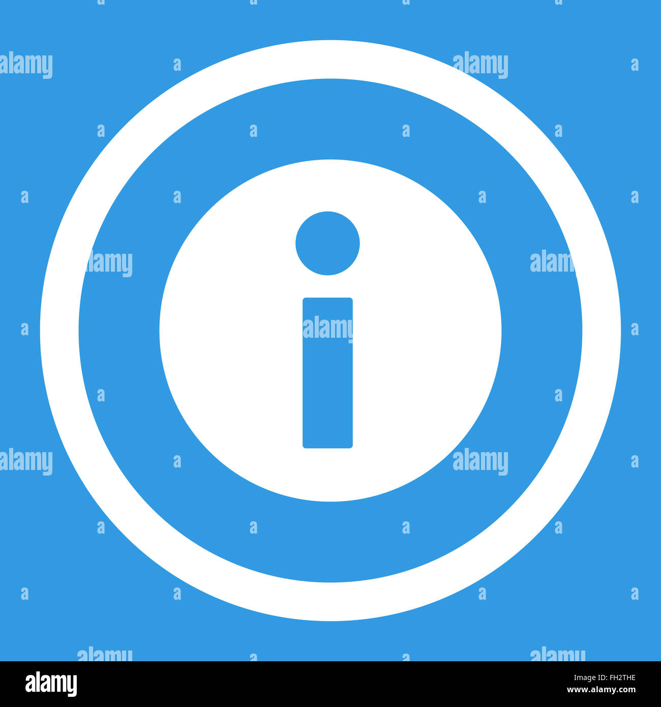 Information flat white color rounded raster icon Stock Photo - Alamy