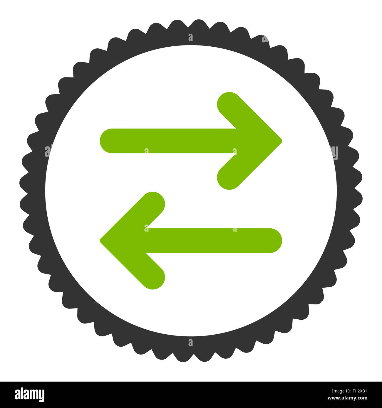 Flip Horizontal flat eco green and gray colors round stamp icon Stock ...
