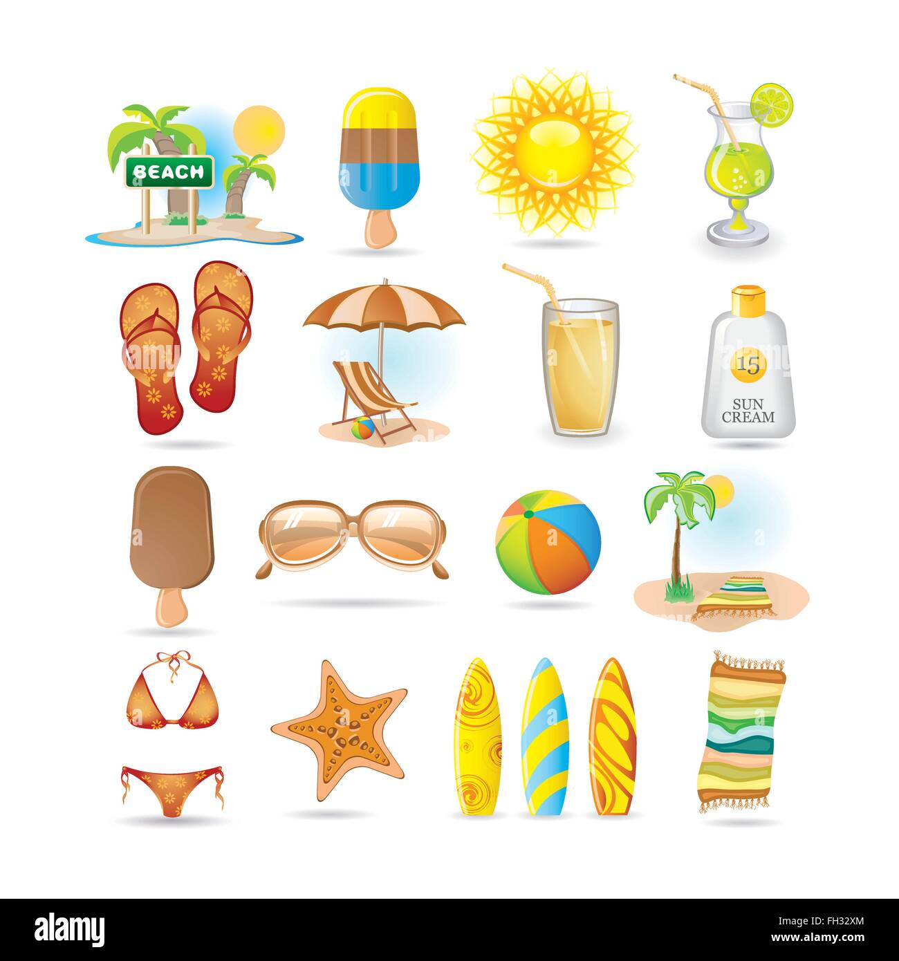 beach icon set Stock Vector Image & Art - Alamy