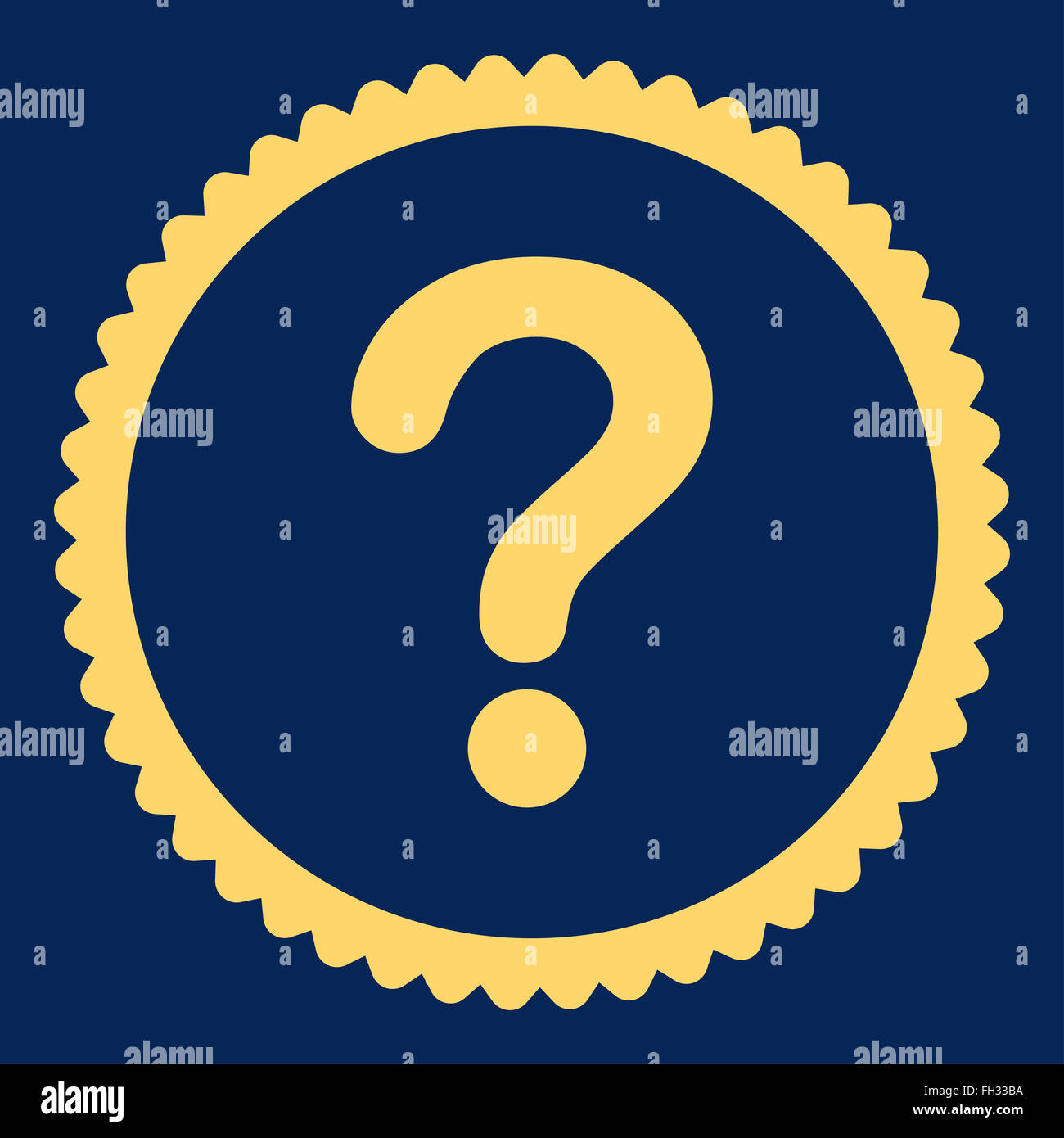 Question flat yellow color round stamp icon Stock Photo - Alamy