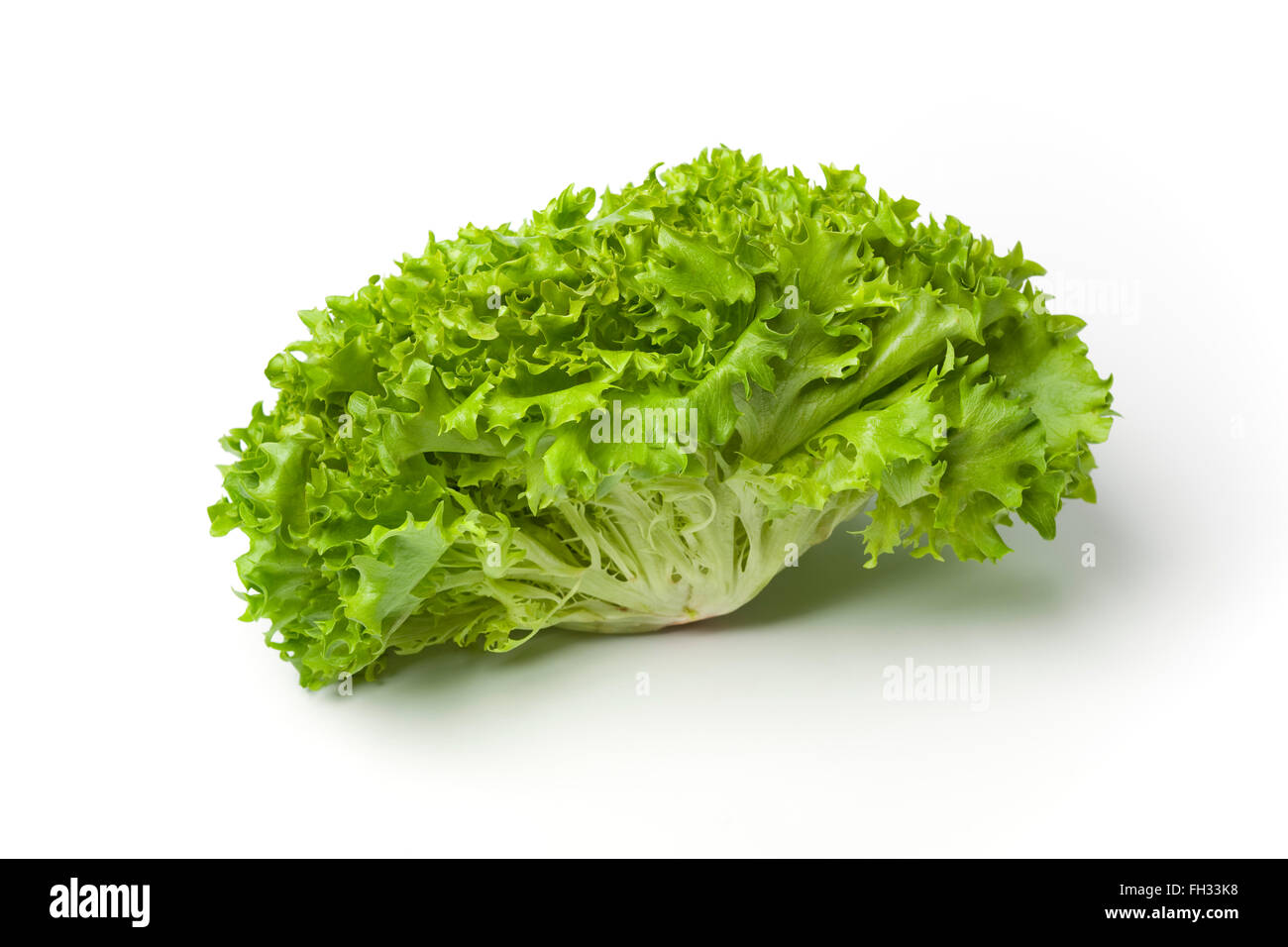 Fresh Lollo bionde lettuce isolated on white background Stock Photo