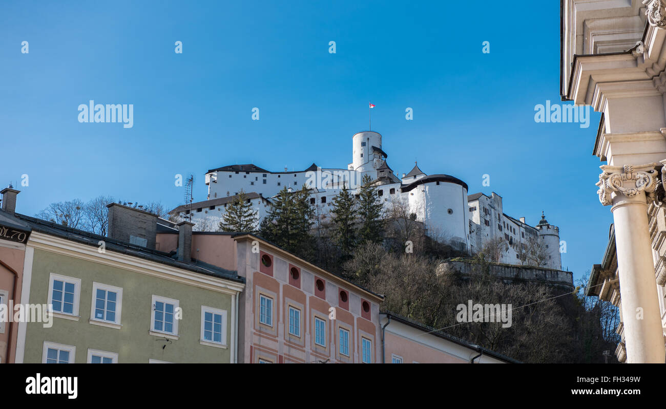 street view in the historic oldtown of salzburg Stock Photo