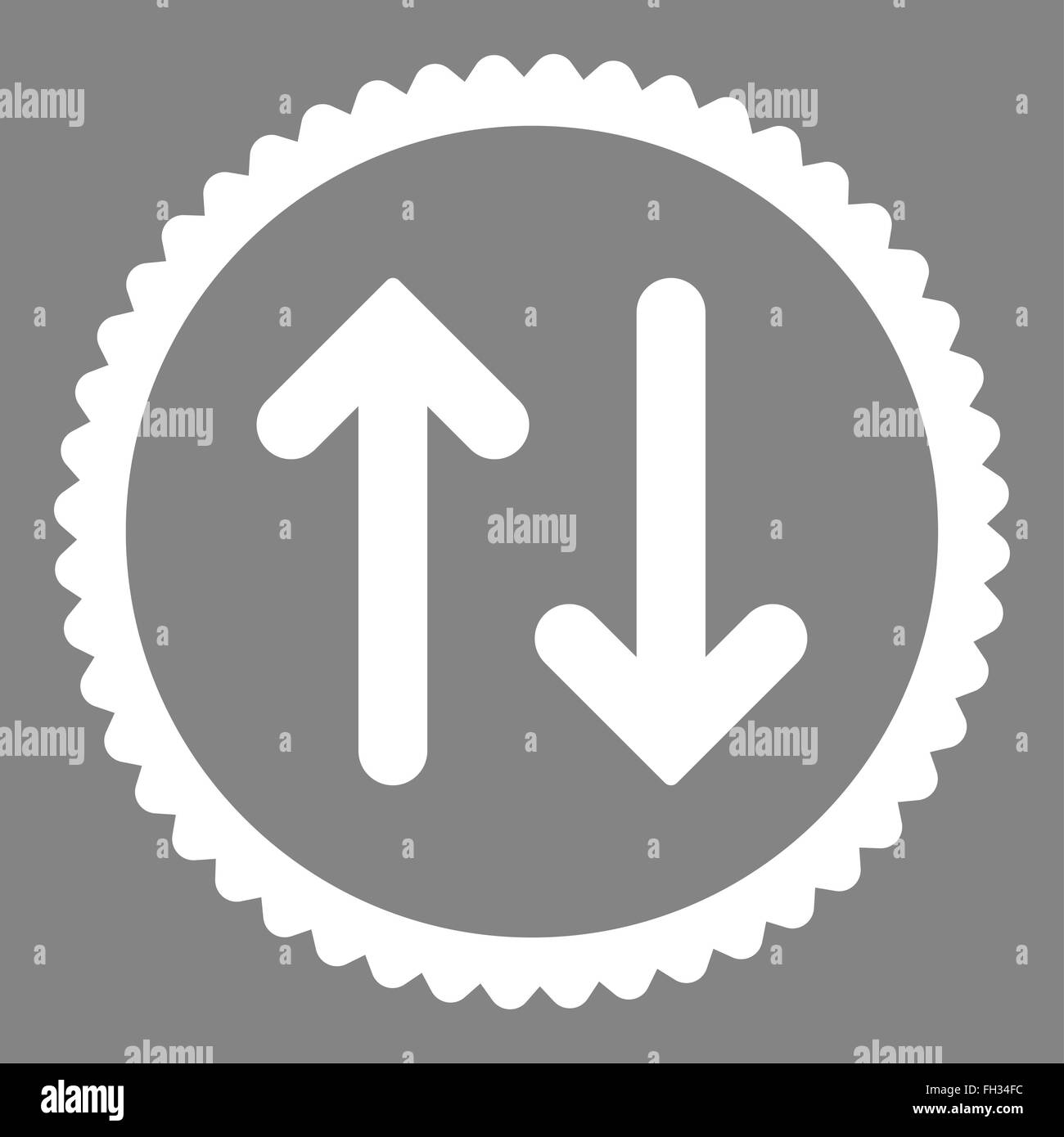 Flip flat white color round stamp icon Stock Photo - Alamy
