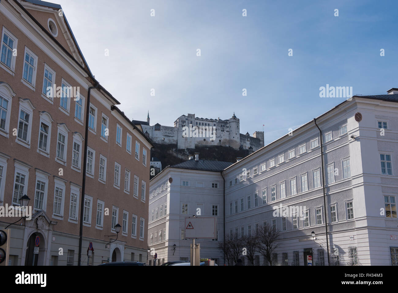 street view in the historic oldtown of salzburg Stock Photo