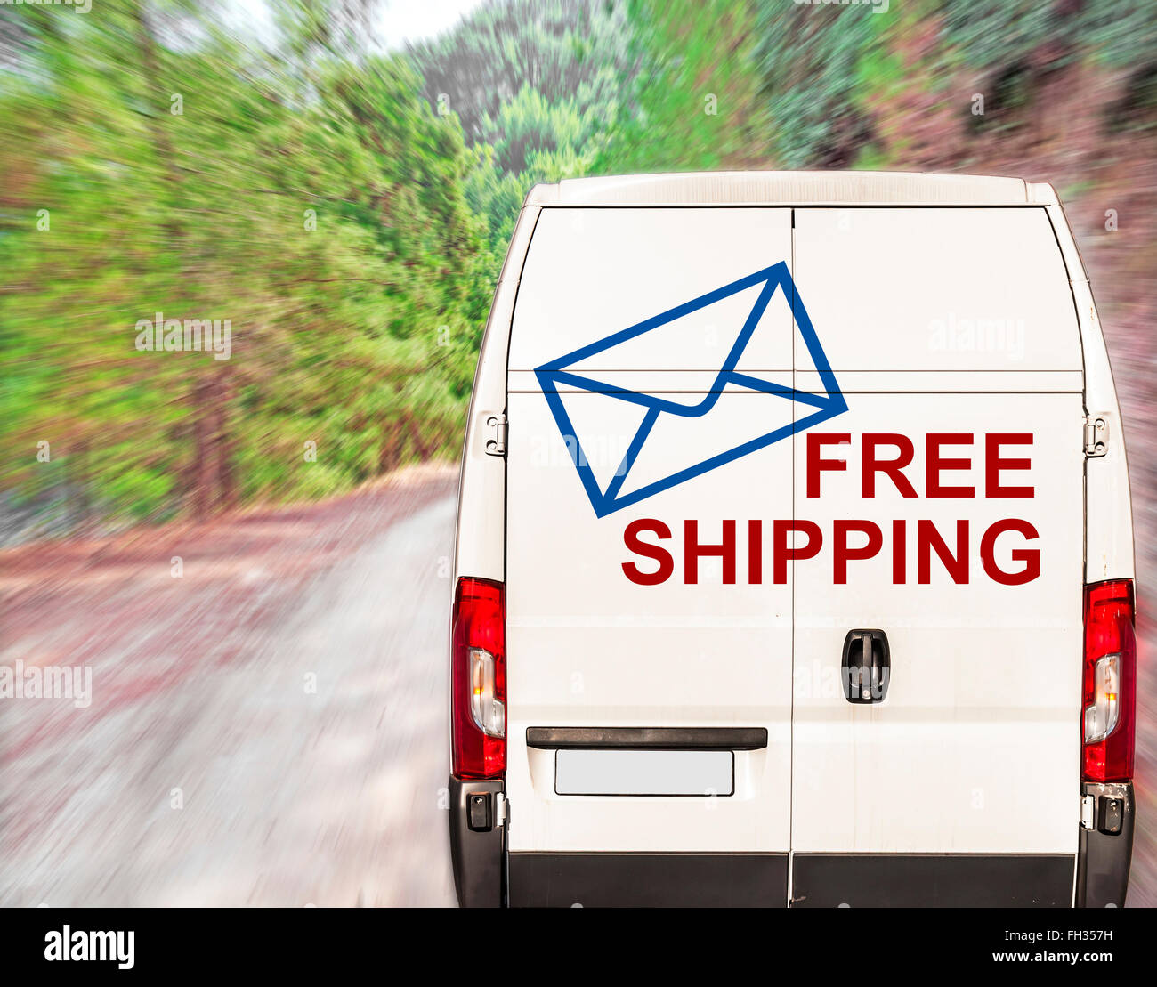 White free shipping Van Stock Photo