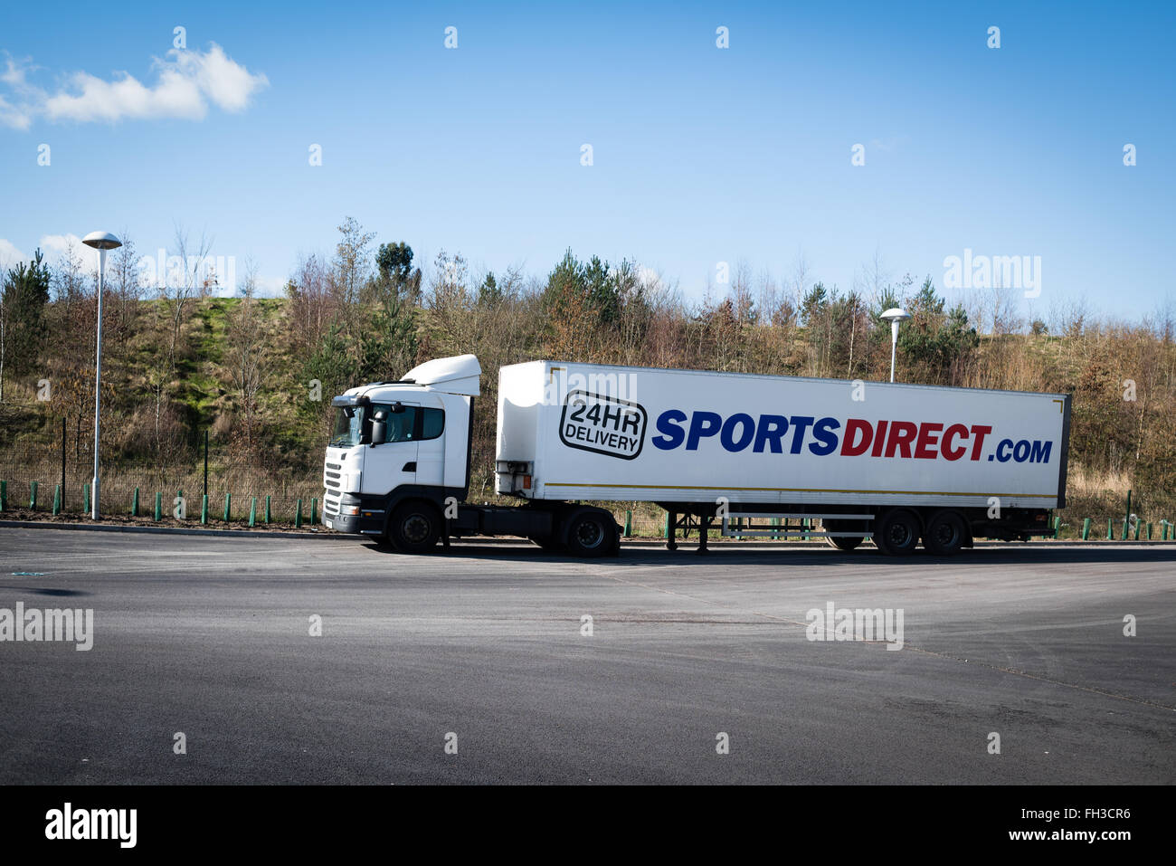 Sportsdirect Lorry Park In Shirebrook,UK Stock Photo Alamy
