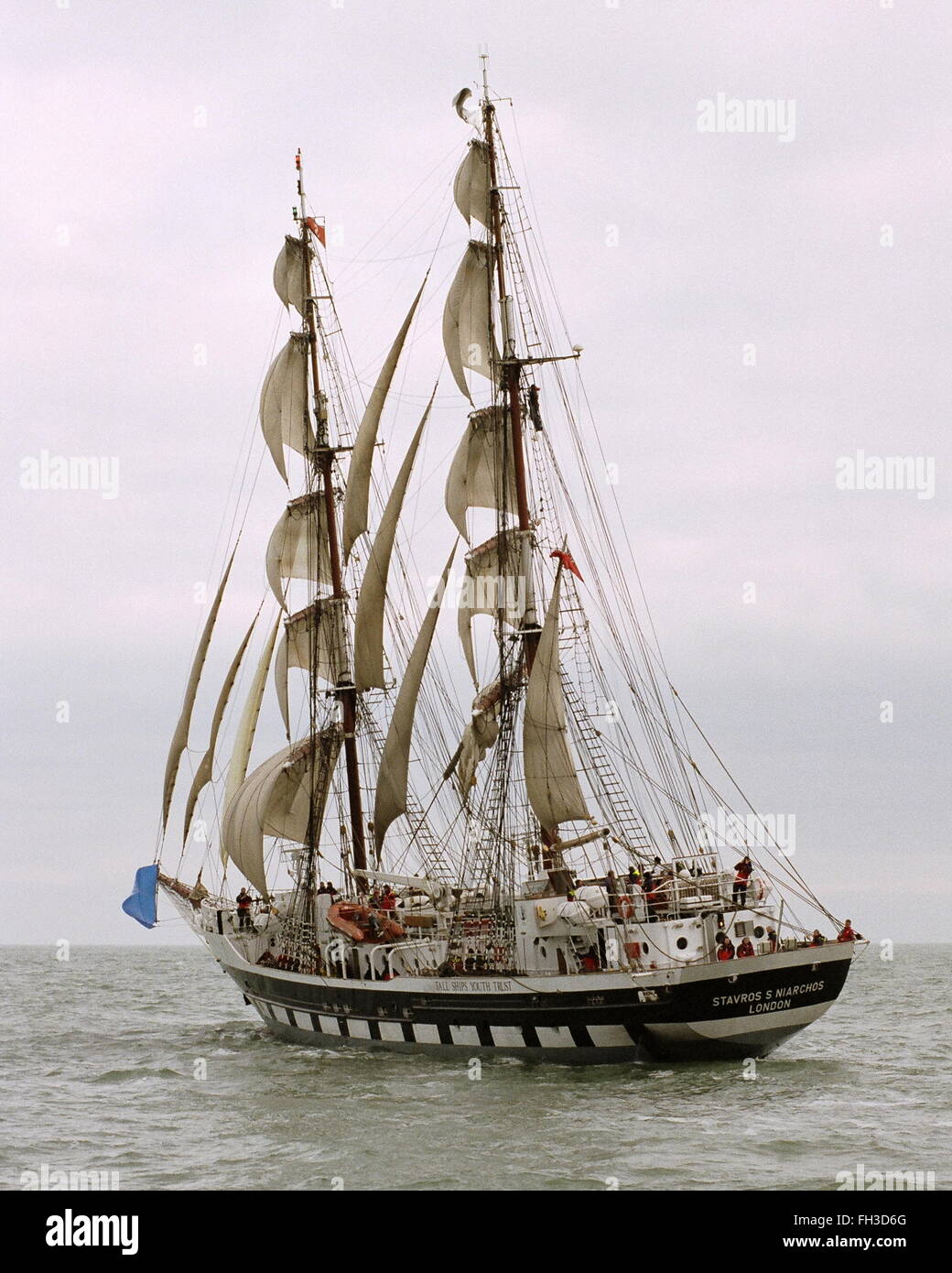 AJAXNETPHOTO. 2006. AT SEA, CHANNEL. - OCEAN YOUTH TRUST TALL SHIP STAVROS NIARCHOS UNDER SAIL IN THE ENGLISH CHANNEL. PHOTO:JONATHAN EASTLAND/AJAX  REF:630013 Stock Photo