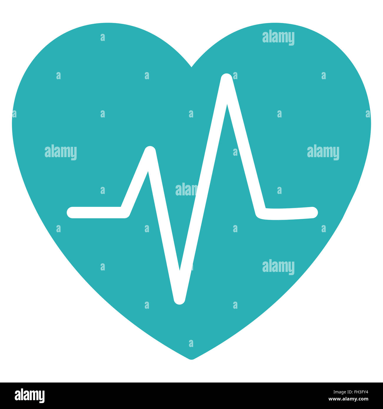 Heart Ekg Flat Icon Stock Photo - Alamy