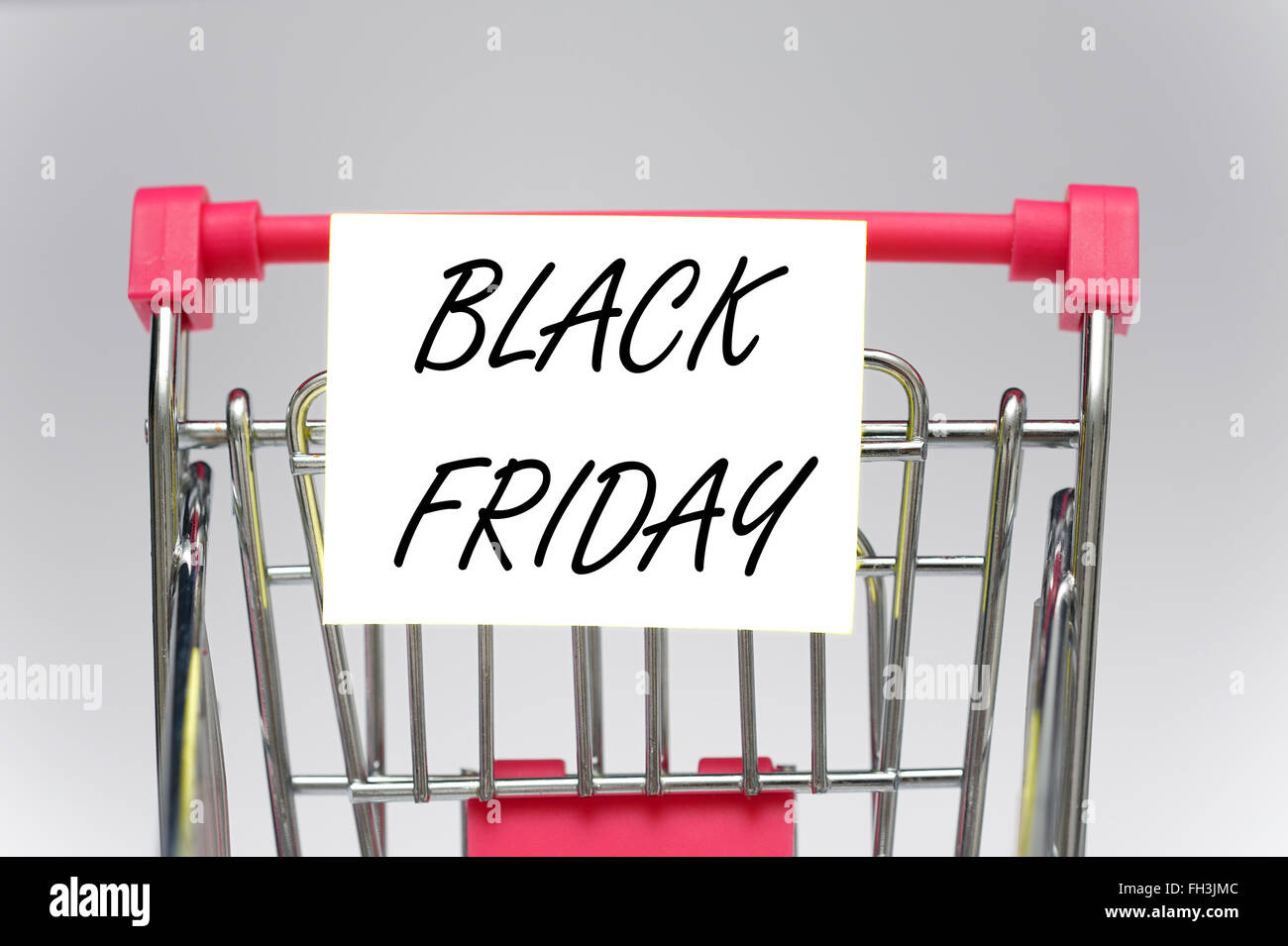 Black Friday on a supermarket shopping trolley Stock Photo
