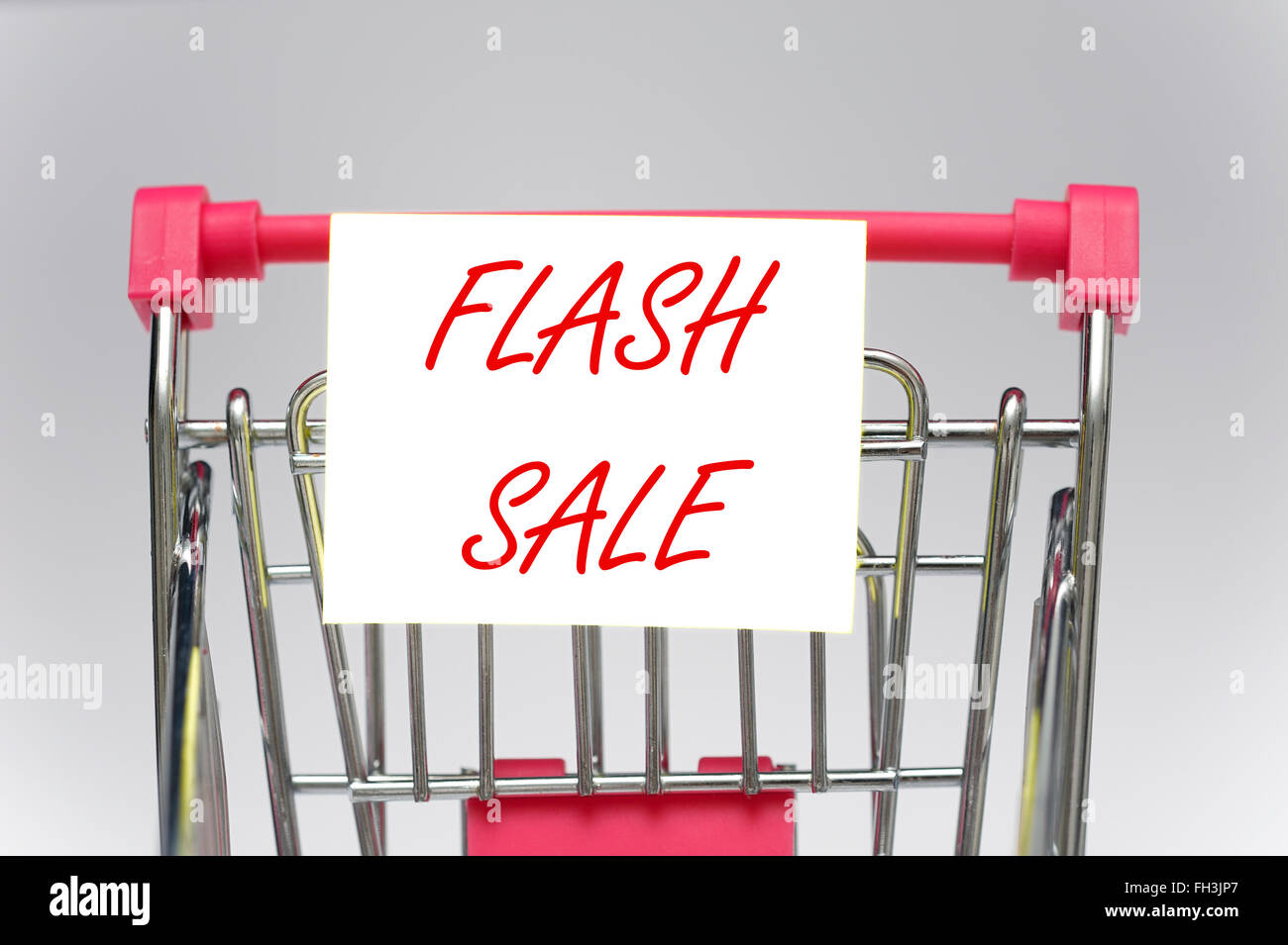 Flash sale on a supermarket shopping trolley Stock Photo
