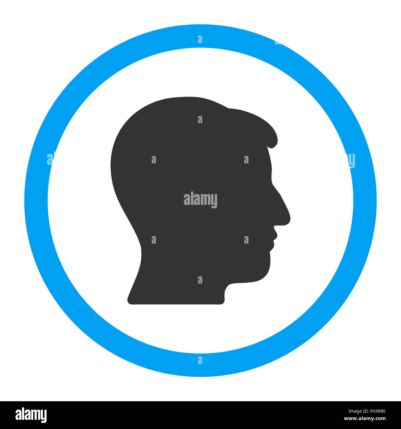 Man Head Rounded Vector Icon Stock Photo - Alamy