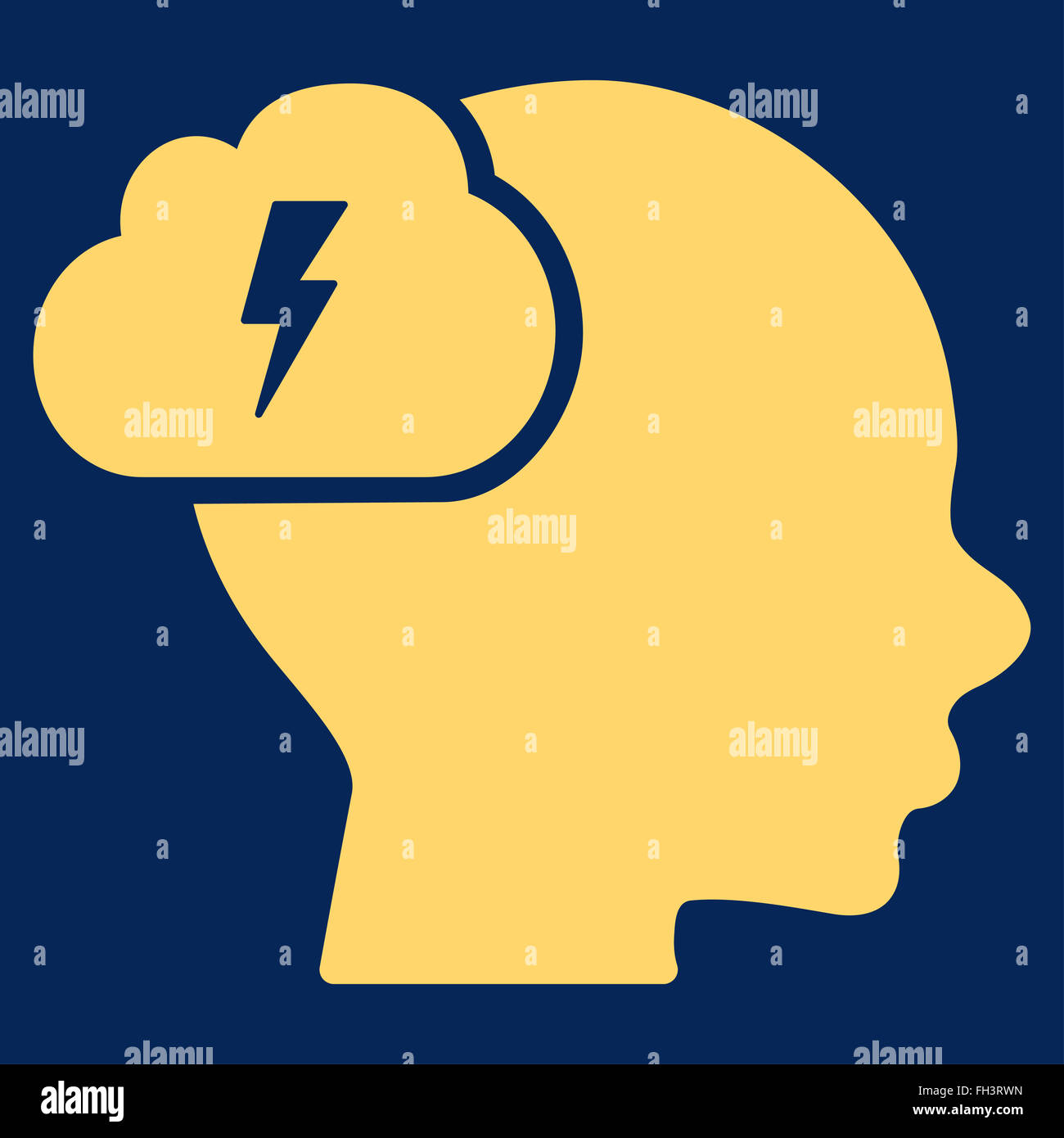Brainstorm Flat Icon Stock Photo - Alamy