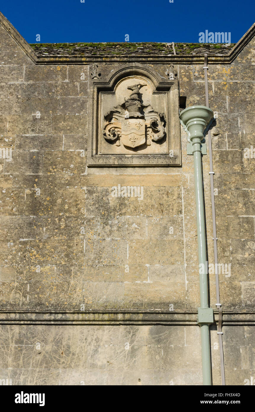 Stone moulding on the wall of a Cotswold Stone house in Chipping Campden Stock Photo