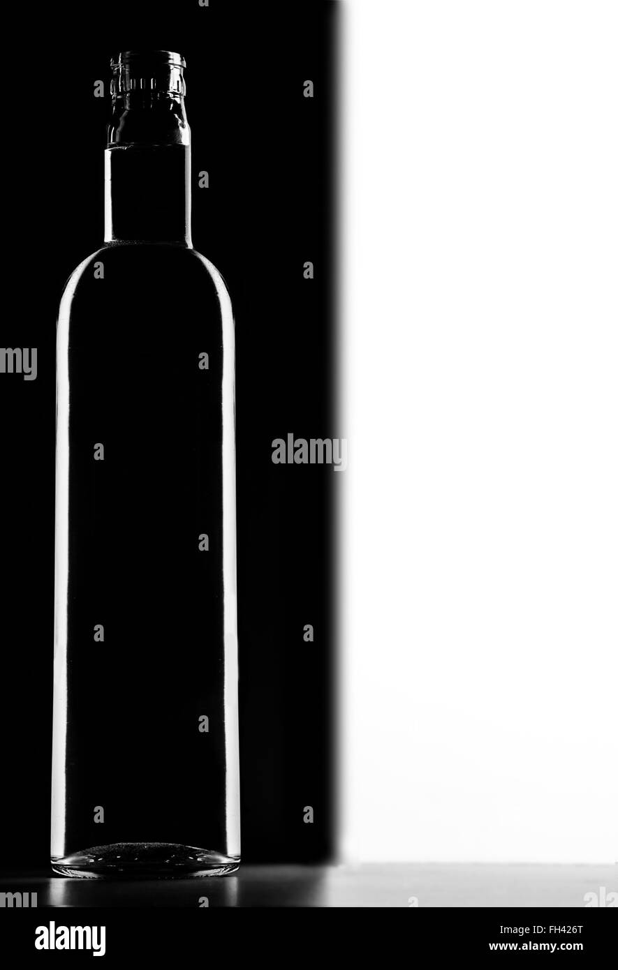 Transparent Glass bottle Stock Photo