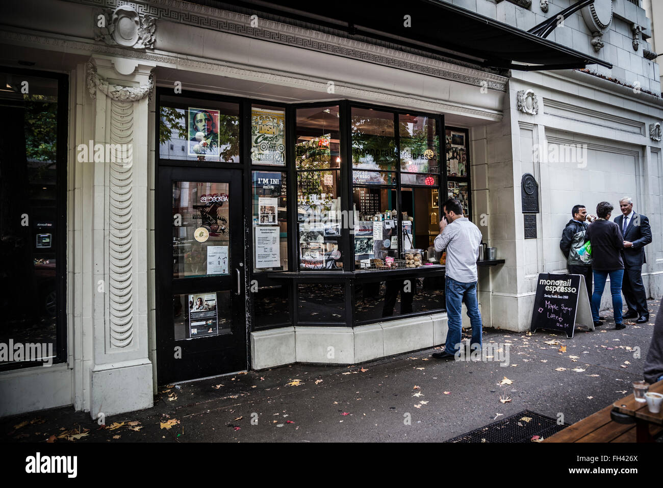 Seattle street coffee shop, Washington state Stock Photo Alamy