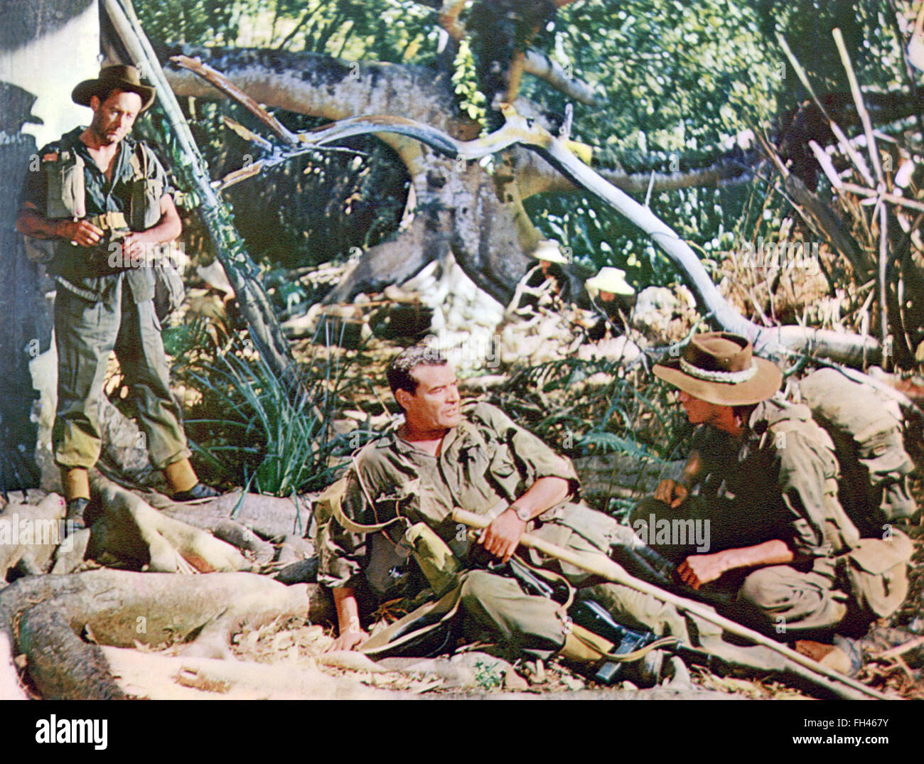 The Bridge on the River Kwai is a British-American 1957 World War II epic film directed by David Lean and starring William Holden, Jack Hawkins, Alec Guinness, and Sessue Hayakawa.  This photograph is for editorial use only and is the copyright of the film company and/or the photographer assigned by the film or production company and can only be reproduced by publications in conjunction with the promotion of the above Film. A Mandatory Credit to the film company is required. The Photographer should also be credited when known. Stock Photo