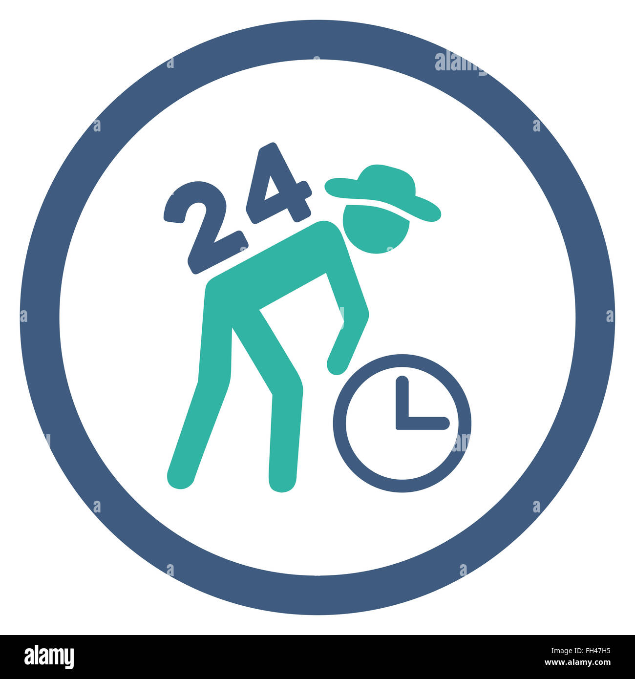 Around The Clock Work Icon Stock Photo Alamy