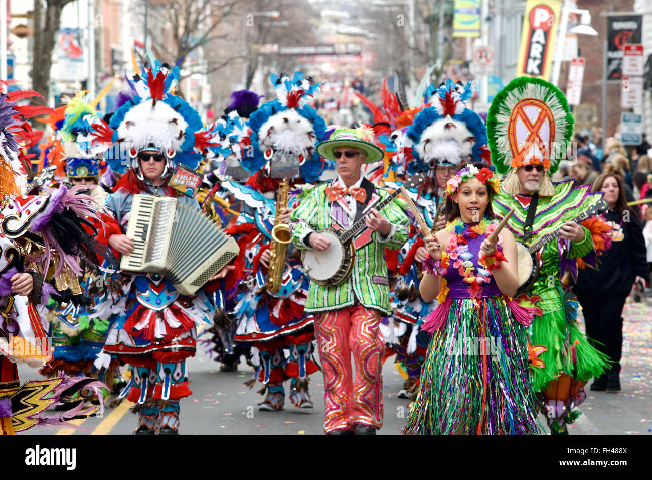 2nd annual Mummers' Mardi Gras parade brings many to Manayunk to see