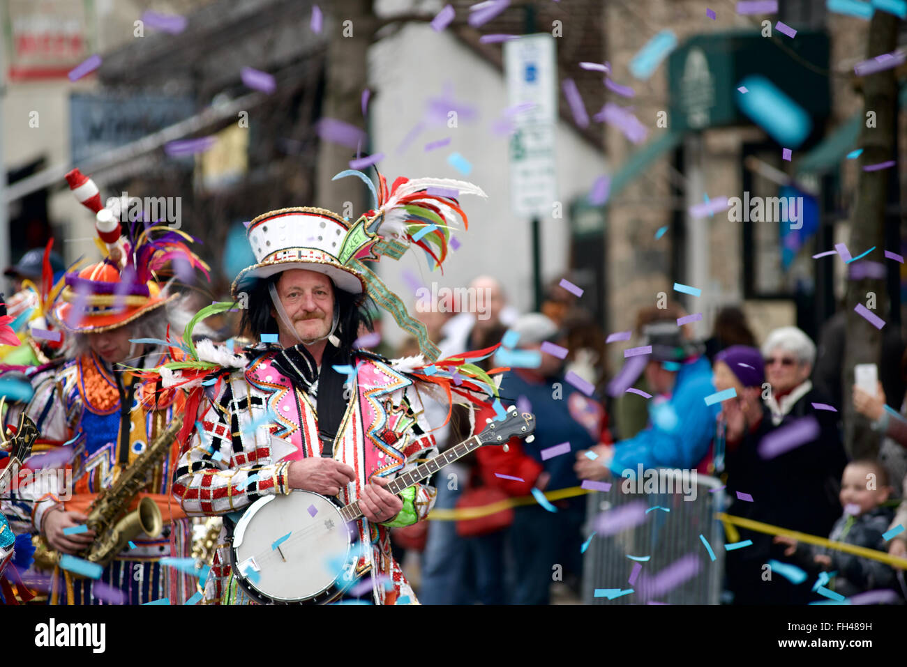 2nd annual Mummers' Mardi Gras parade brings many to Manayunk to see