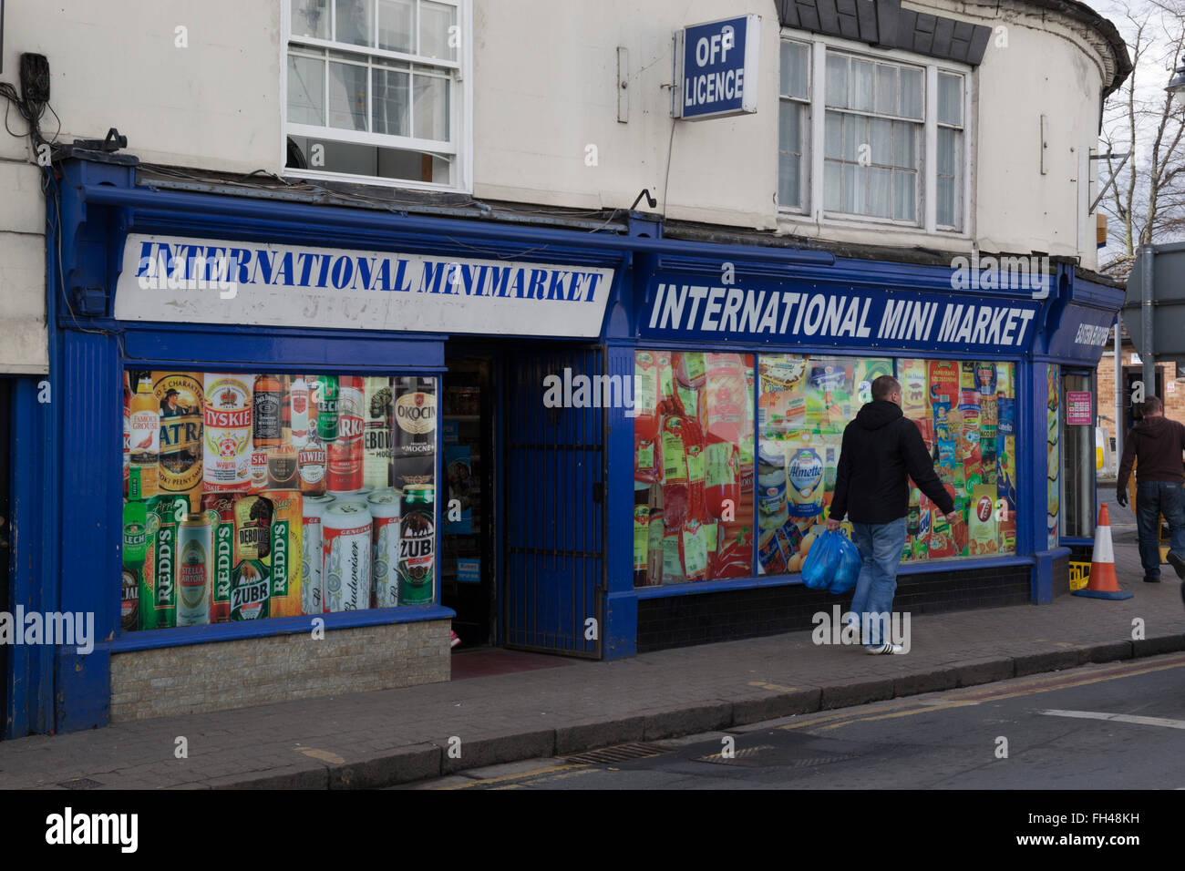 Eastern European food stores, Port Street, Evesham, Worcestershire, England, United Kingdom, Europe Stock Photo