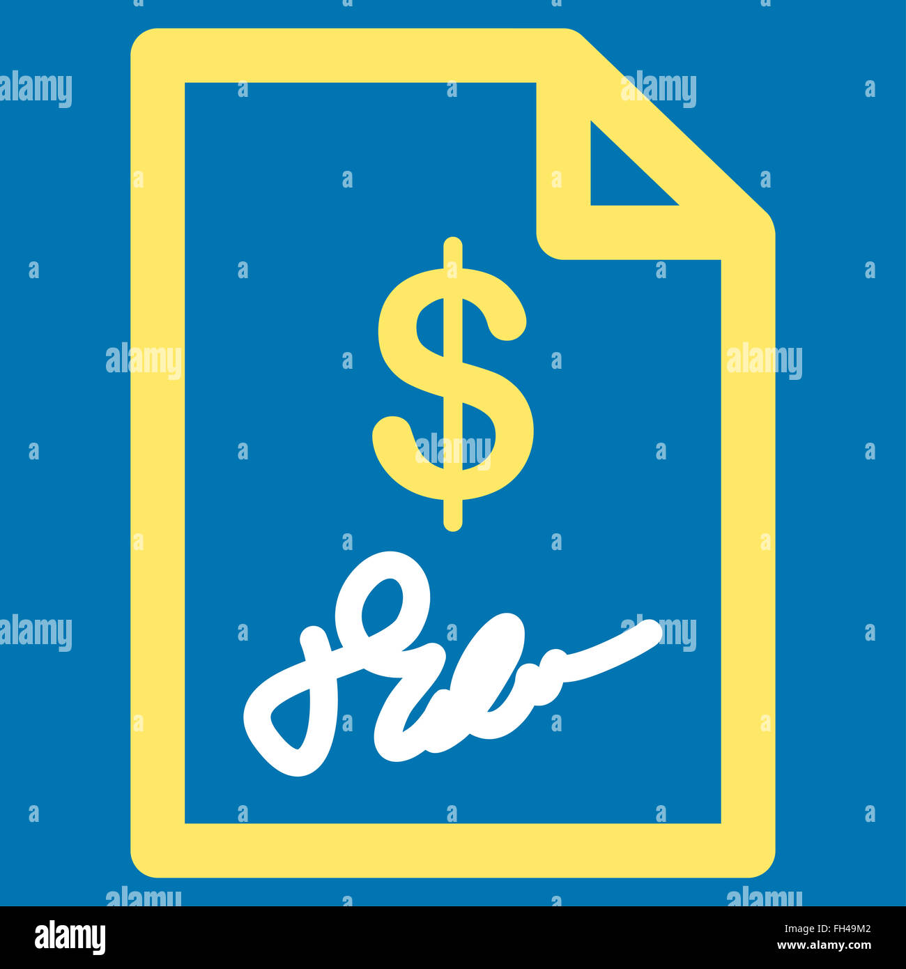 Signed Invoice Icon Stock Photo - Alamy