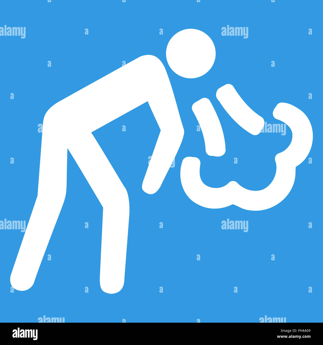 Cough Flat Icon Stock Photo - Alamy