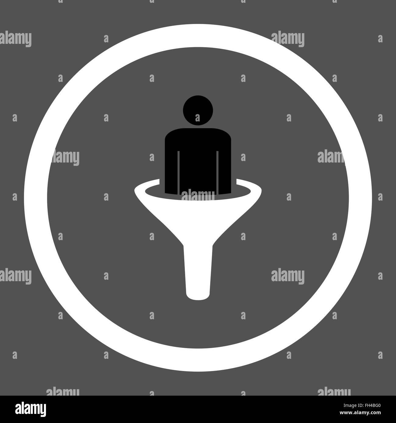 Sales funnel flat black and white colors rounded glyph icon Stock Photo ...