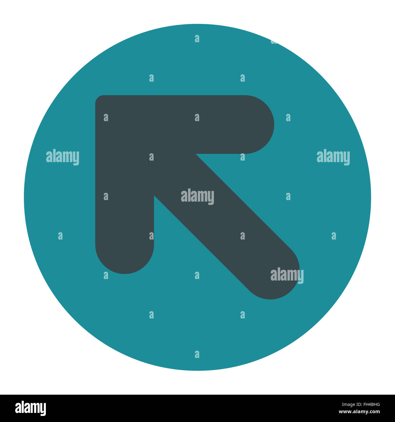 Arrow Up Left flat soft blue colors round button Stock Photo - Alamy