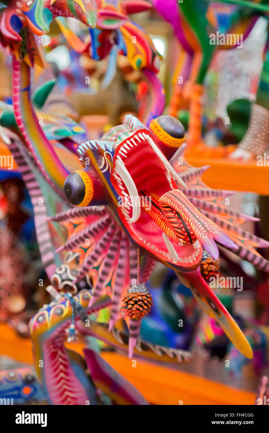 Oaxaca, Mexico Elaborate carved and painted wooden animals known as