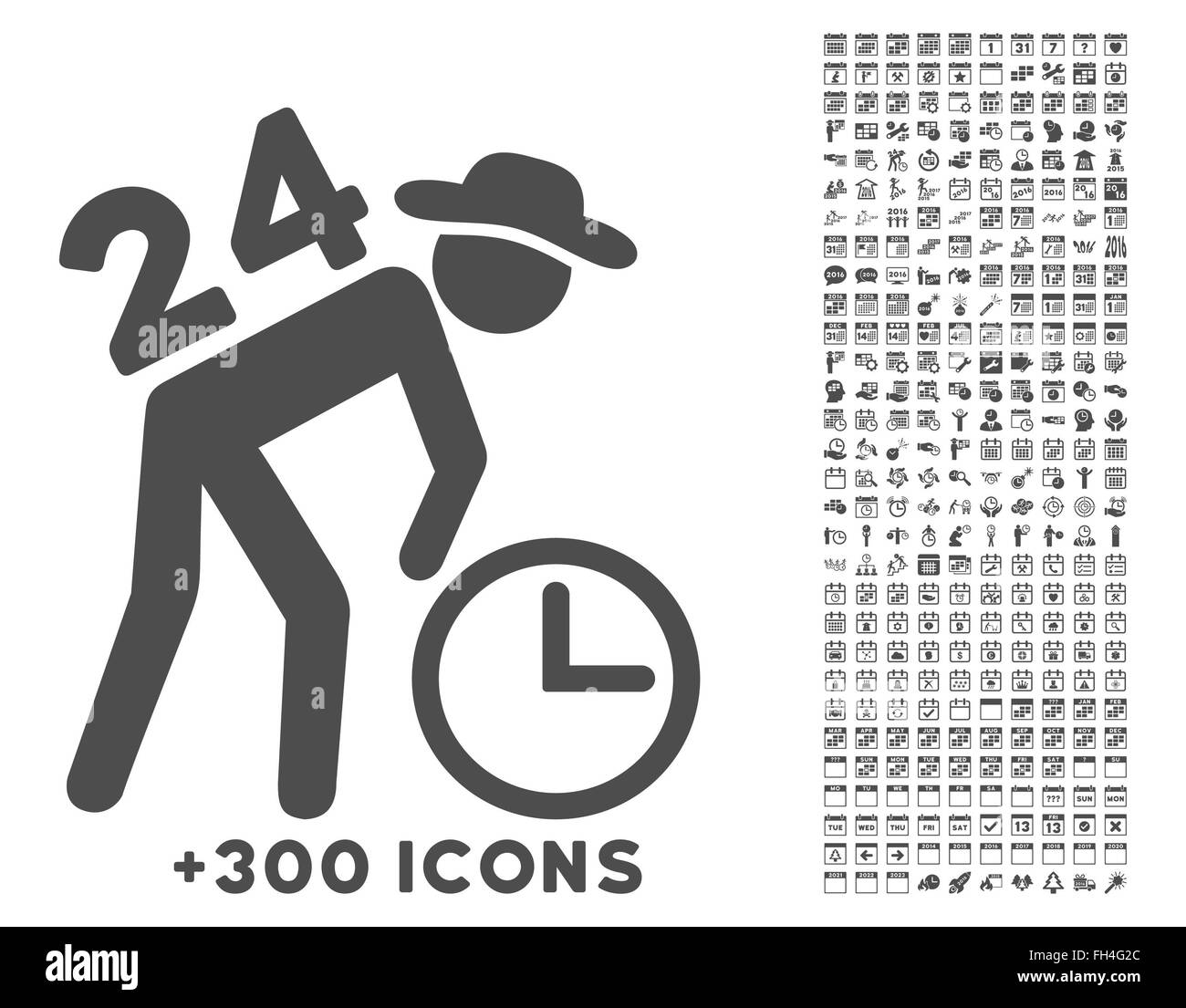 Around The Clock Work Icon Stock Photo Alamy