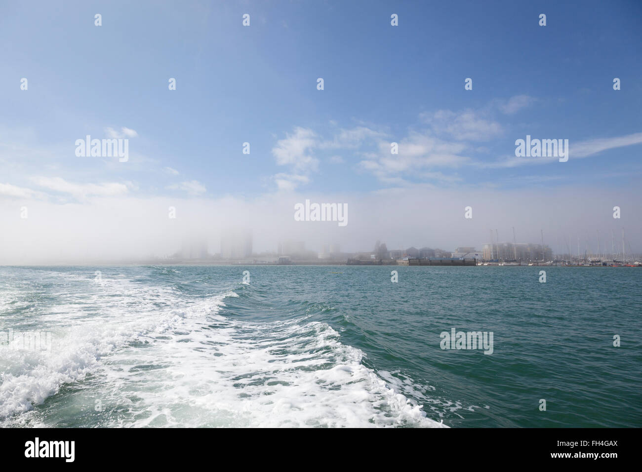 The Skyline Of Gosport Is Obscured By Sea Mist As Viewed From The Stern 
